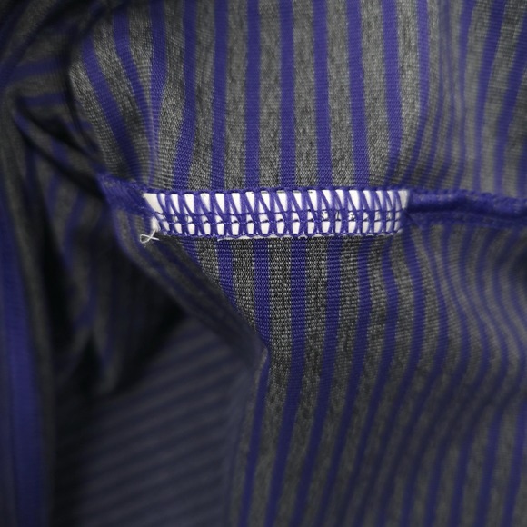 Under Armour HeatGear Polo Shirt Mens 2XL Purple Stripe Golf Performance Stretch - Picture 4 of 10